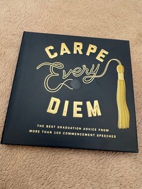 Carpe Every Diem Graduation Keepsake Book - Black with Gold Accents